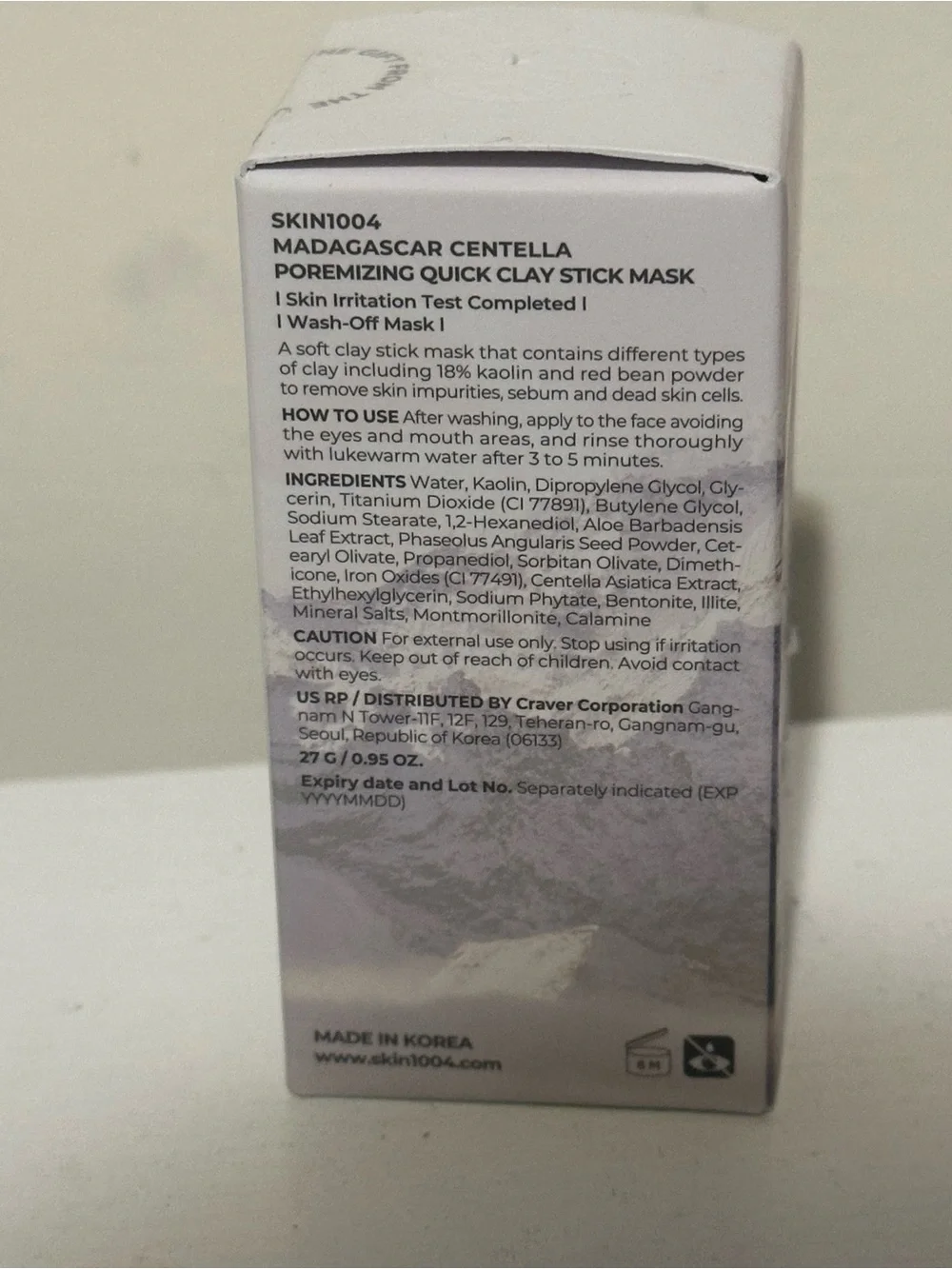 Madagascar Centella Clay Stick Mask — Soft Lavender